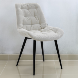 Living and Home White Teddy Fleece Dining Chair - Size: 87 x 54 x 59cm - Wilko