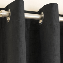 Enhanced Living Vogue Black Thermal Blackout Eyelet Readymade Curtains 229 x 229cm - Wilko - thumbnail 4