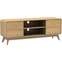 Loft24 Cassie 2 Door 2 Shelf Oak TV Stand - Size: 53 x 140 x 39cm - Nature - Wilko - thumbnail 3