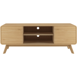 Loft24 Cassie 2 Door 2 Shelf Oak TV Stand - Size: 53 x 140 x 39cm - Nature - Wilko - thumbnail 5