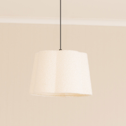 ValueLights Amy Cream Boucle Scallop Lamp Shade - Wilko - thumbnail 4
