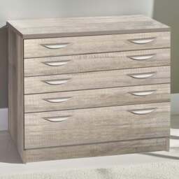 R White Cabinets 5 Drawer Grey A2 Plan Chest of Drawers - Wilko - thumbnail 1