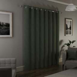 Enhanced Living Austin Green Thermal Blackout Eyelet Curtains 117 x 229cm - Wilko - thumbnail 4