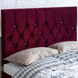 Aspire Furniture Catherine Lansfield Boutique King Size Berry Brushed Velvet Headboard - Purple - Aspire Beds - Wilko - thumbnail 1