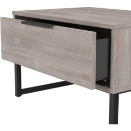 Crowndale Hong Kong Single Drawer Grey Oak Wide Side Table Ready Assembled - Size: 43 x 58 x 40cm - Wilko - thumbnail 7