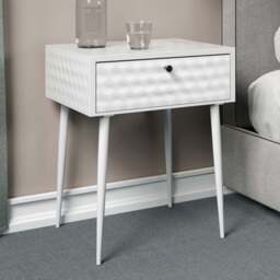 Core Products Saturn Single Drawer White and Gold Metal Bedside Cabinet - Wilko - thumbnail 1