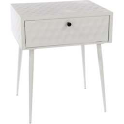 Core Products Saturn Single Drawer White and Gold Metal Bedside Cabinet - Wilko - thumbnail 3