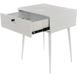 Core Products Saturn Single Drawer White and Gold Metal Bedside Cabinet - Wilko - thumbnail 5