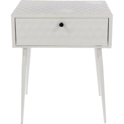 Core Products Saturn Single Drawer White and Gold Metal Bedside Cabinet - Wilko - thumbnail 4