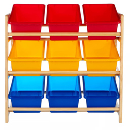 Premier Housewares 3 Tier Pine Frame Storage Unit - Size: 65 x 30 x 65cm - Multi - Premier Kids - Wilko - thumbnail 4