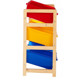 Premier Housewares 3 Tier Pine Frame Storage Unit - Size: 65 x 30 x 65cm - Multi - Premier Kids - Wilko - thumbnail 7
