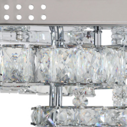 Living and Home 27 inch White Crystal Square Modern Fancy LED Ceiling Light with Remote - Size: 21 x 50 x 50cm - Wilko - thumbnail 6