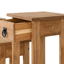 Seconique Corona Distressed Waxed Pine Plant Stands Set of 3 - Size: 27 x 25 x 73cm - Brown - Wilko - thumbnail 6