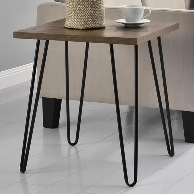 Dorel Owen Walnut Retro End Table Black - Size: 55 x 49 x 49cm - Wilko - image 1