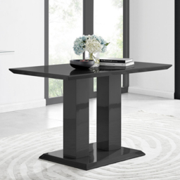 Furniturebox Molini Cesano 4 Seater Dining Set Black Gloss and Cream - Wilko - thumbnail 3