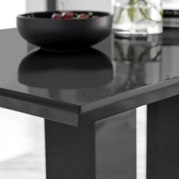 Furniturebox Molini Cesano 4 Seater Dining Set Black Gloss and Cream - Wilko - thumbnail 6