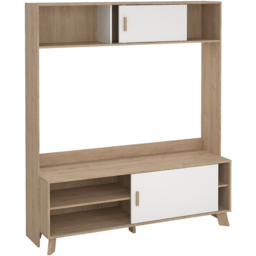 Furniture To Go Ikast 2 Door White and Brown TV Unit - Wilko - thumbnail 5