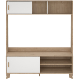 Furniture To Go Ikast 2 Door White and Brown TV Unit - Wilko - thumbnail 4