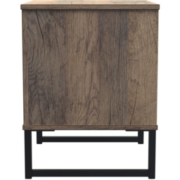 Crowndale Hong Kong 2 Drawer Vintage Oak Bedside Table - Brown - Wilko - thumbnail 5