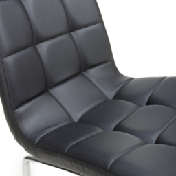 Shankar Jenner Set of 2 Black and Chrome Leather Effect Dining Chair - Wilko - thumbnail 7