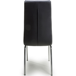 Shankar Jenner Set of 2 Black and Chrome Leather Effect Dining Chair - Wilko - thumbnail 5