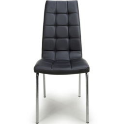 Shankar Jenner Set of 2 Black and Chrome Leather Effect Dining Chair - Wilko - thumbnail 3