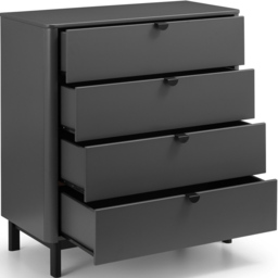 Julian Bowen Chloe 4 Drawer Storm Grey Chest of Drawers - Black - Wilko - thumbnail 4