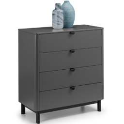Julian Bowen Chloe 4 Drawer Storm Grey Chest of Drawers - Black - Wilko - thumbnail 3