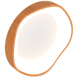Costway Wood Pattern and Metal Frame Natural LED Mount Ceiling Light - Size: 48 x 48 x 14cm - Cream - Wilko