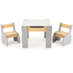 Costway 4 in 1 Grey Wooden Kids Table and Chair Set - Size: 74 x 44 x 16cm - Wilko - thumbnail 3