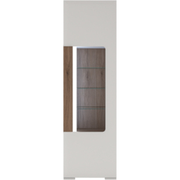 Florence Toronto Single Door White and San Remo Oak Glazed Narrow Display Cabinet - Furniture To Go - Wilko - thumbnail 4