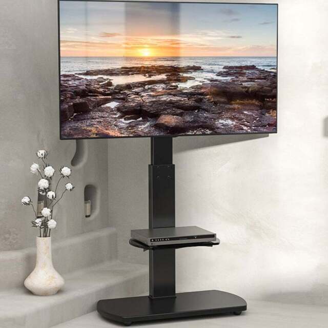 TTAP Single Shelf Black Freestanding TV Stand - Size: 117.6 x 60 x 40cm - Wilko - image 1