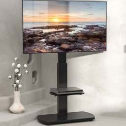 TTAP Single Shelf Black Freestanding TV Stand - Size: 117.6 x 60 x 40cm - Wilko - thumbnail 1