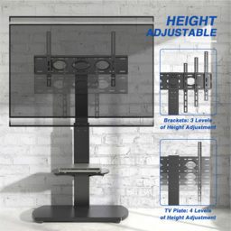 TTAP Single Shelf Black Freestanding TV Stand - Size: 117.6 x 60 x 40cm - Wilko - thumbnail 6