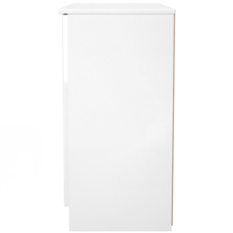 Crowndale Milan 3 Door White Gloss and White Sideboard Ready Assembled - Size: 79 x 110 x 39cm - White Gloss & White - Wilko - thumbnail 4