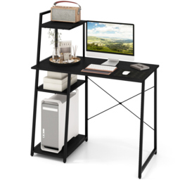 Costway Office Desk with Bookshelf and Host Stand Black - Size: 111 x 61 x 15cm - Wilko - thumbnail 4