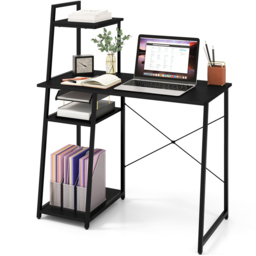 Costway Office Desk with Bookshelf and Host Stand Black - Size: 111 x 61 x 15cm - Wilko - thumbnail 3