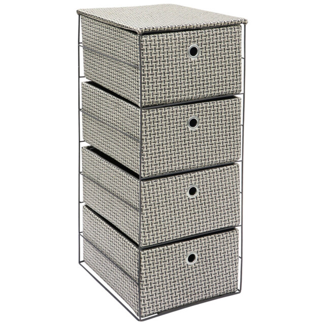 JVL Silva 4 Drawer Wide Fabric Storage Tower - JVL Homewares - Wilko - image 1