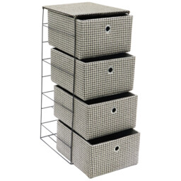 JVL Silva 4 Drawer Wide Fabric Storage Tower - JVL Homewares - Wilko - thumbnail 4
