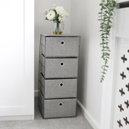JVL Silva 4 Drawer Wide Fabric Storage Tower - JVL Homewares - Wilko - thumbnail 3