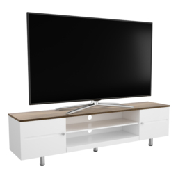 AVF Whitesands 2 Door 2 Shelf Satin White TV Unit - Size: 39.6 x 190 x 50cm - Multi - Wilko - thumbnail 4