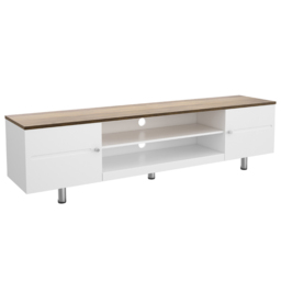 AVF Whitesands 2 Door 2 Shelf Satin White TV Unit - Size: 39.6 x 190 x 50cm - Multi - Wilko - thumbnail 3