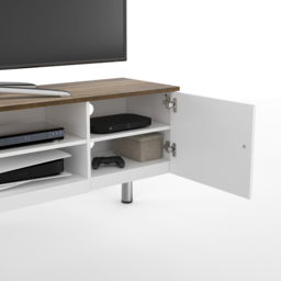 AVF Whitesands 2 Door 2 Shelf Satin White TV Unit - Size: 39.6 x 190 x 50cm - Multi - Wilko - thumbnail 6