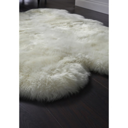 Origins Genuine Sheepskin Natural Quad Rug - Size: 105  x 160cm - Cream - Origins Rugs - Wilko - thumbnail 4