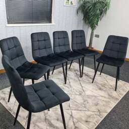 Kosy Koala Set of 6 Black Velvet Dining Chair - Size: 87 x 59 x 45cm - Wilko