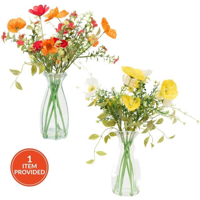 Poppy Artificial Plant Vase Arrangement - Wilko - image 1