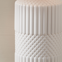 Pacific Lifestyle Meribel White Geo Textured Ceramic Tall Table Lamp - Wilko - thumbnail 5