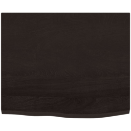 vidaXL 60 x 50 x 2cm Dark Brown Treated Solid Oak Wall Shelf - Size: 2 x 60 x 50cm - Wilko - thumbnail 4