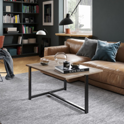Decorotika Merideths Walnut and Black Metal Coffee Table - Size: 45 x 92 x 64cm - Multi - Wilko - thumbnail 5