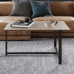 Decorotika Merideths Walnut and Black Metal Coffee Table - Size: 45 x 92 x 64cm - Multi - Wilko